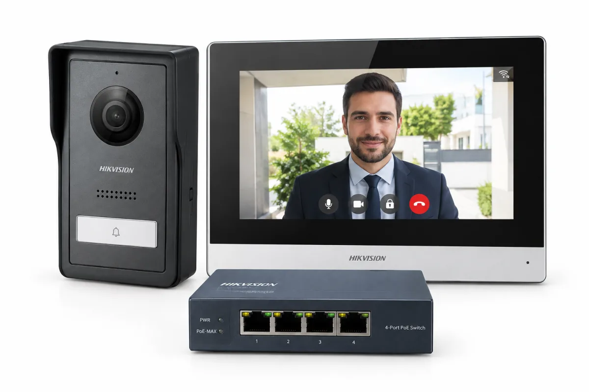طقم انتركم فيديو IP من HIKVISION – DS-KIS602 بدون بطاقة SD